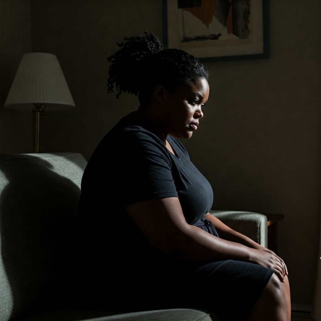 reflecting woman rupture